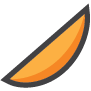 Mauve Mango slice package icon illustration