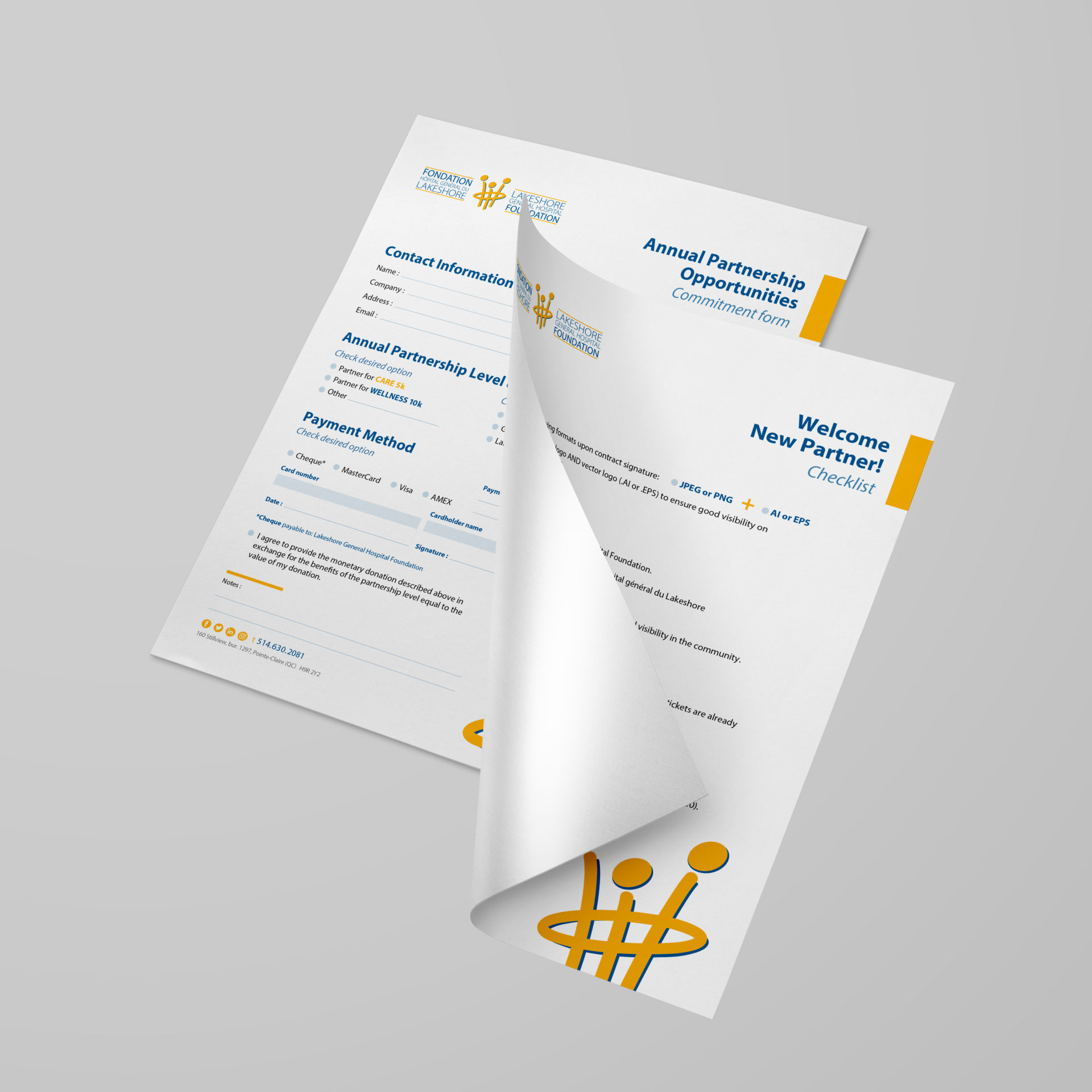 Annual Partnership Partner forms on white paper with blue and black text and yellow accents.