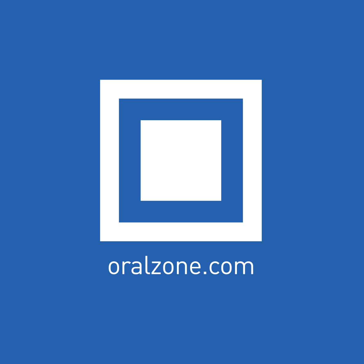 Blue square with white Oral Zone logo and the URL oralzone.com